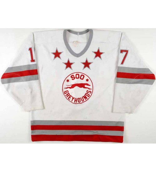 Custom OHL Sault Ste Marie Soo Greyhounds 1995 17 Jeff Gies Hockey Jersey Home White